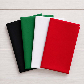 Sit n' Sew Fabrics - Fat Quarter Bundle - Green|White|Red/4pc