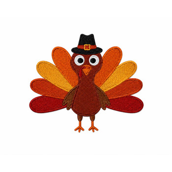 Pilgrim Turkey Embroidery Design – 2 Sizes Included (DST Download)