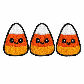Cute Candy Corn Trio Embroidery Design – 2 Sizes Included (DST Download)