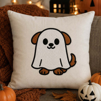 Cute Ghost Dog Embroidery Design – 2 Sizes Included (DST Download)