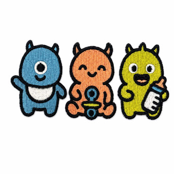 Adorable Monster Trio Embroidery Design – 2 Sizes Included (DST Download)