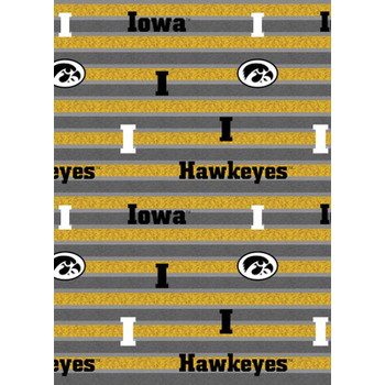 Sykel NCAA: Iowa Hawkeyes Polo Stripe Black/Yellow fabric print