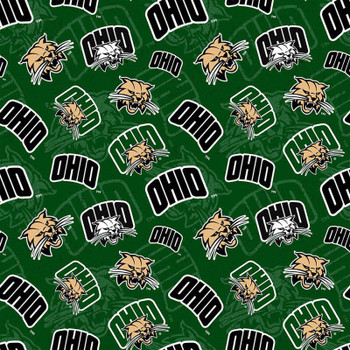Sykel NCAA: Ohio Bobcats Tone on Tone Multi fabric print