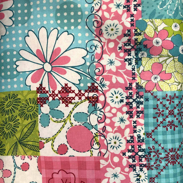 RJR - Stitcher's Garden - Floral Patchwork - Multi