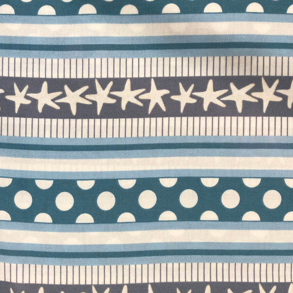 Studio E - Barnacle Bay - Ocean Stripe - Blue | Sit n' Sew Fabrics By the Yard