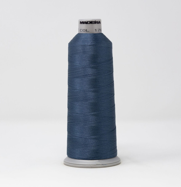 1760 Antique Blue Madeira Polyneon 40wt 5500 Yard Polyester embroidery thread spool