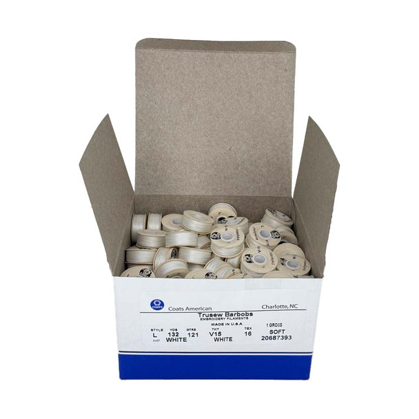 Coats - Style L, Polyester Bobbins product shown for scale and identification