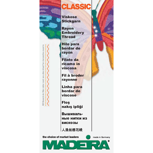 Card Madeira Classic Rayon embroidery thread spool
