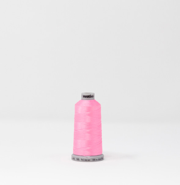 1548 Pink Plush Madeira Polyneon 40wt 1100 Yard Polyester embroidery thread spool