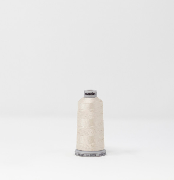 1582 White Linen Madeira Polyneon 40wt 1100 Yard Polyester embroidery thread spool