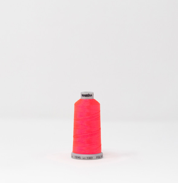 1595 Fluorescent Pink Madeira Polyneon 40wt 1100 Yard Polyester embroidery thread spool