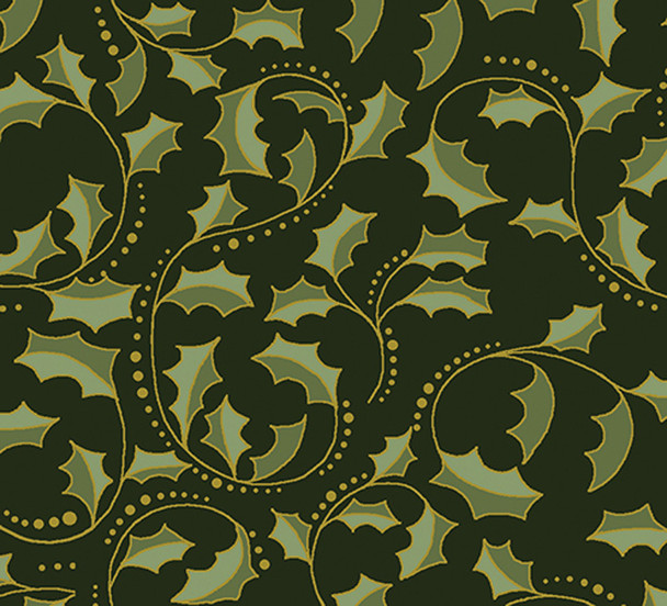 Benartex - Festive Season - Holly Leaves - 2657M/44 | Sit n' Sew Fabrics By the Yard