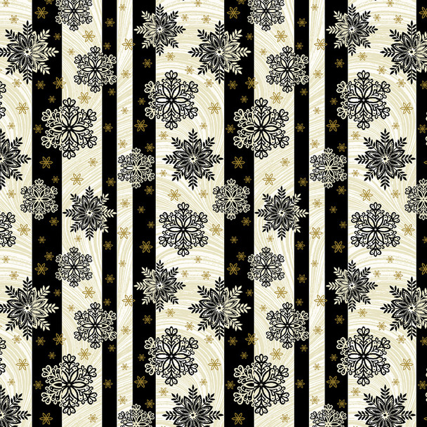 Benartex - Festive Season - Stripes and Snowflakes - 2656M/12 | Sit n' Sew Fabrics By the Yard