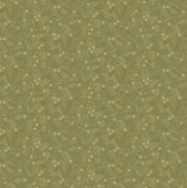 4654/44 Winter Wonderland Tonal Pinecones quilting fabric by Benartex