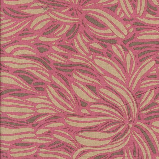 Coral/Pink Day Dreaming Leaves quilting fabric by Leutenegger