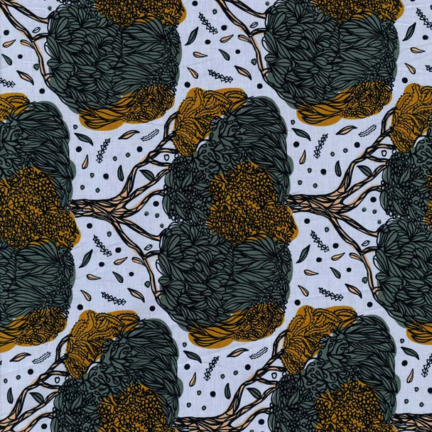 Leutenegger - Day Dreaming - Trees - White/Green | Sit n' Sew Fabrics By the Yard