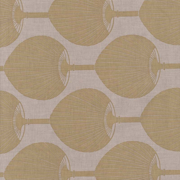 Tan Romantic Rebel Fans quilting fabric by Leutenegger