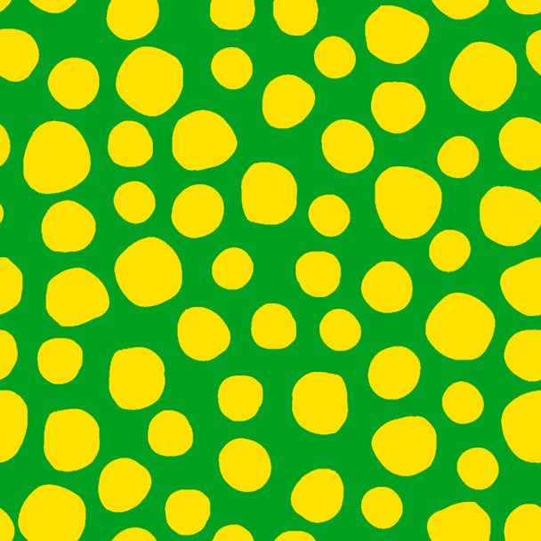 River's Bend - Critter Town - Large Dots - Green/Yellow | Sit n' Sew Fabrics By the Yard