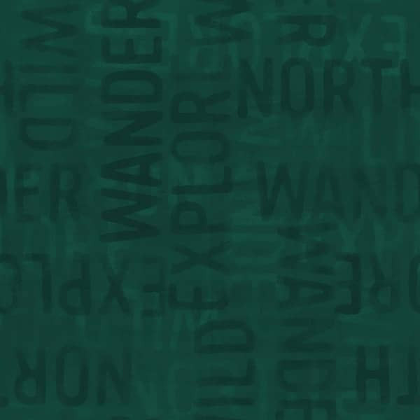 Teal High Country Pass Words quilting fabric by River's Bend