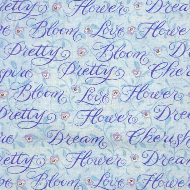 Henry Glass - Pretty As A Pansy - Cursive Flower Text - Lilac