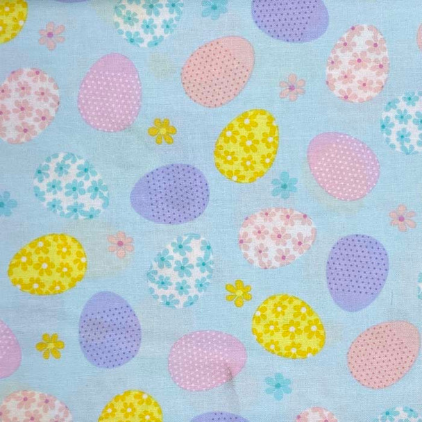 Benartex - Love Bunny - Easter Eggs - Lt Blue | Sit n' Sew