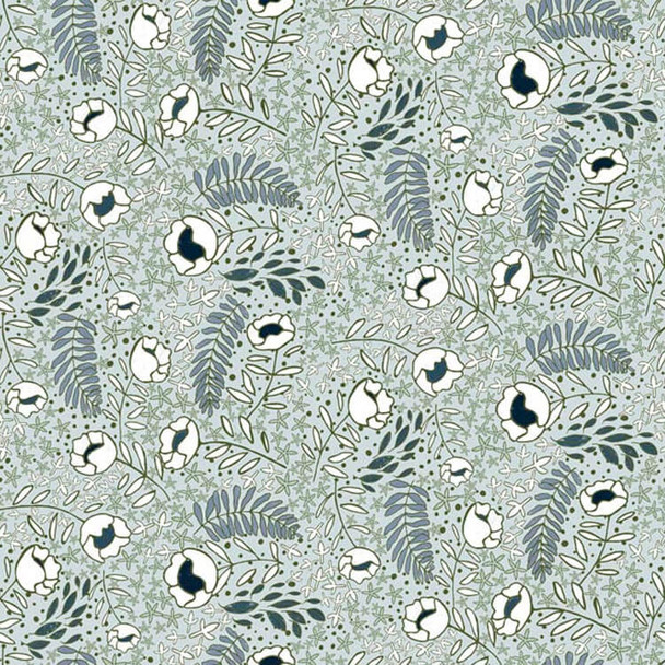 Lt Blue Afternoon in the Park Meadow quilting fabric by River's Bend