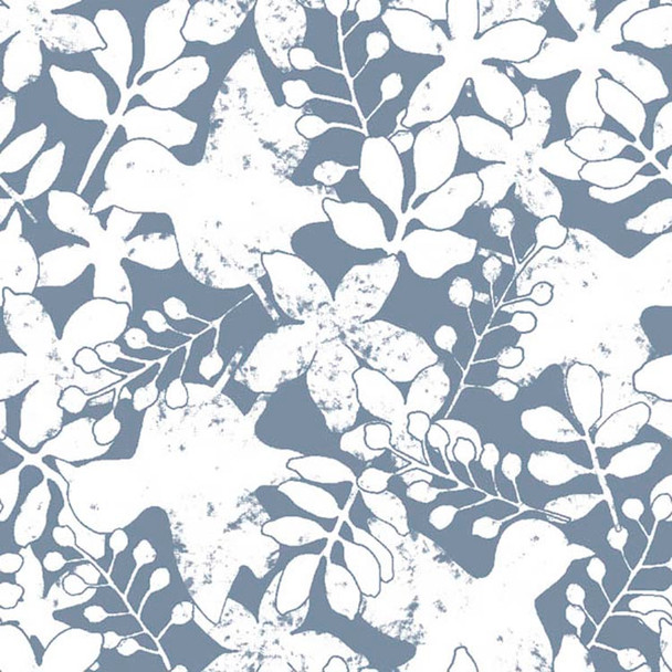 Med Blue Afternoon in the Park Song Birds quilting fabric by River's Bend