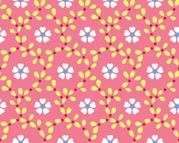 Pink Cottage Blooms Bloom Allover quilting fabric by River's Bend