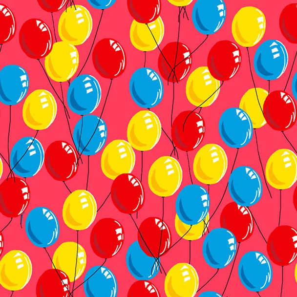 Raspberry Puppy Dog Tails Balloons quilting fabric by River's Bend