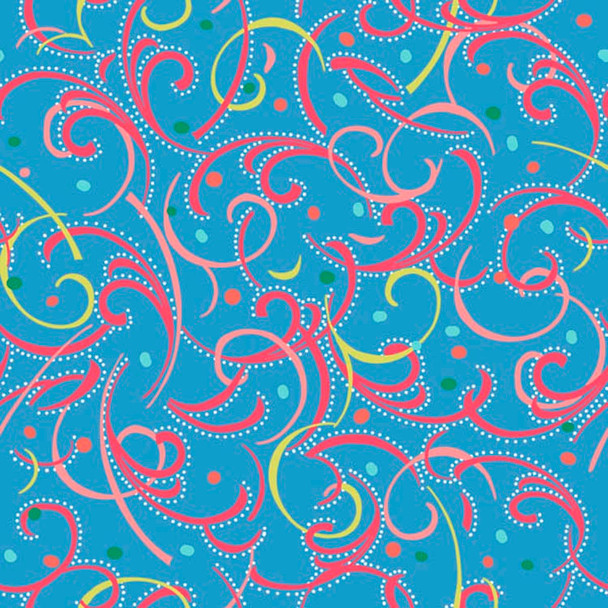 Blue Swirlygig Swirls quilting fabric by River's Bend
