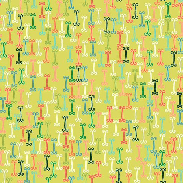 Lime Swirlygig Flourish quilting fabric by River's Bend