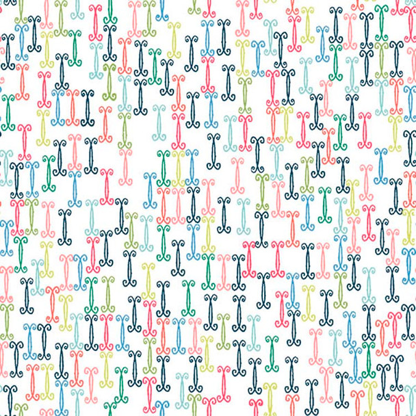 White Swirlygig Flourish quilting fabric by River's Bend