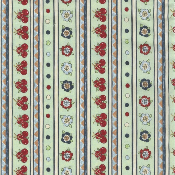 Lt Green Vintage Vogue Laundry Stripes quilting fabric by River's Bend