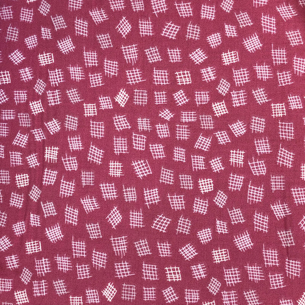 Benartex - Improv - Tossed Squares - Magenta | Sit n' Sew Fabrics By the Yard