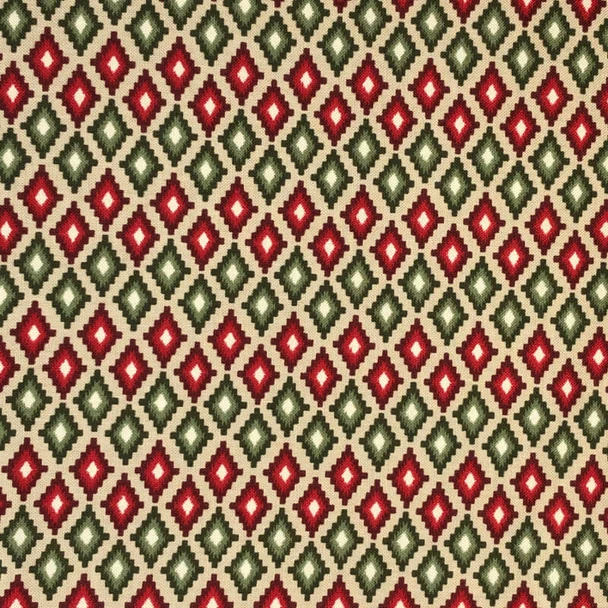 Red/Taupe Living Lodge Diamond Trellis quilting fabric by Benartex