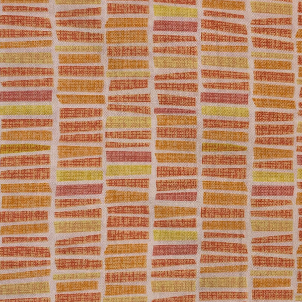 White/Coral Owls And Pals Boxy Stripes quilting fabric by Benartex