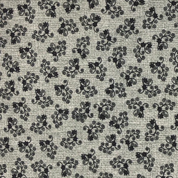Gray Quilt Barn Prints 2 Stars/Swirl quilting fabric by Benartex