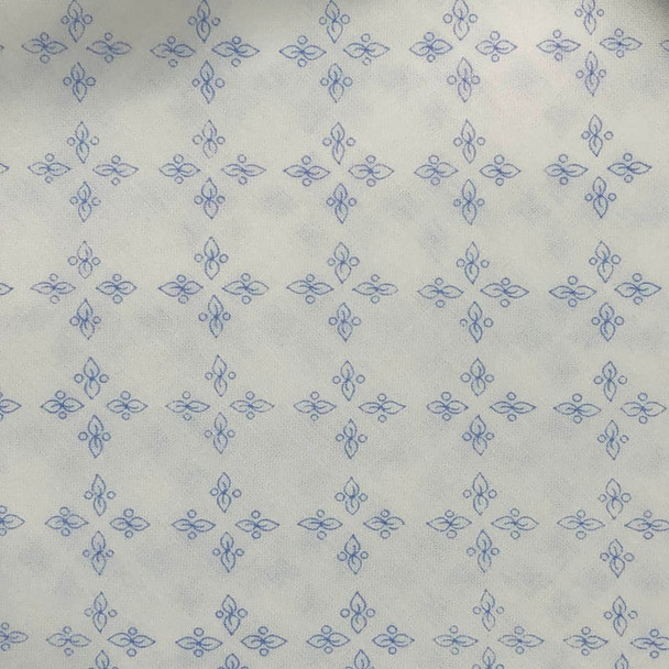 Henry Glass - Bicycles & Bloom - Tile Print - White/Blue