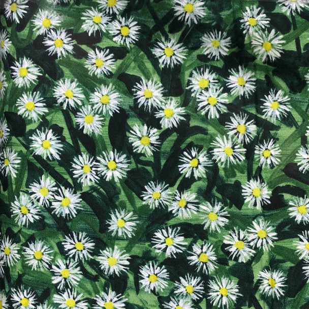Black Daisy Blue Daisy Toss quilting fabric by RJR