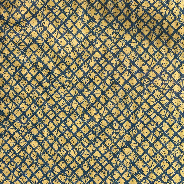 Yellow/Teal Garden Collage Geo Lattice quilting fabric by RJR