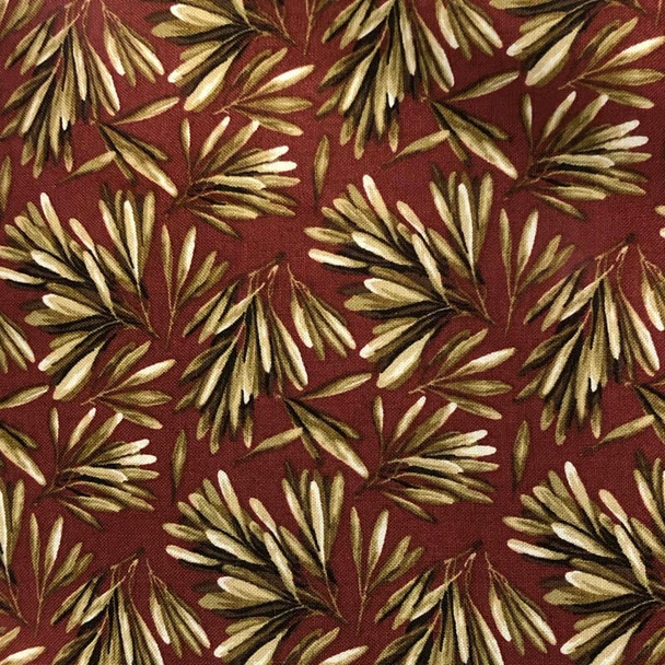 Red Garden Collage Leaves quilting fabric by RJR
