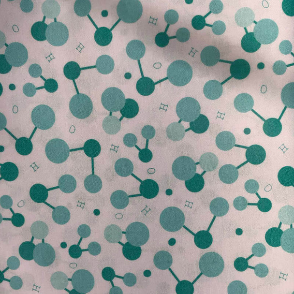RJR - Geekery - Molecules - Aqua | Sit n' Sew Fabrics By the Yard