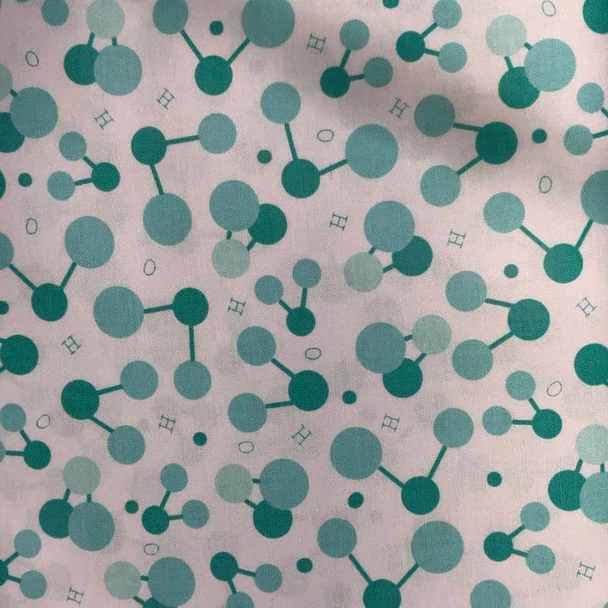 Aqua Geekery Molecules quilting fabric by RJR