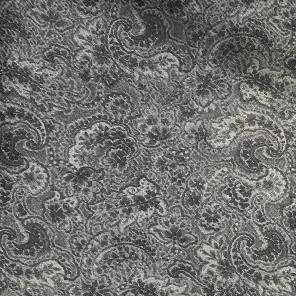 Black Mon Cheri Paisley quilting fabric by RJR