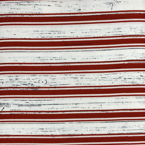 Red Christmas Memories Candy Cane Stripe quilting fabric by Studio E