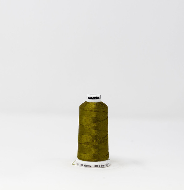 1494 Olive Green Madeira Classic 1100 Yards Rayon embroidery thread spool