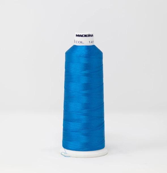 1497 Peacock Blue Madeira Classic 1100 Yards Rayon embroidery thread spool style 910-1497
