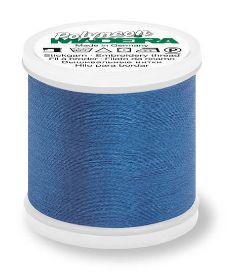 1733 Blue Medium Madeira Polyneon 220 Yards Polyester embroidery thread spool