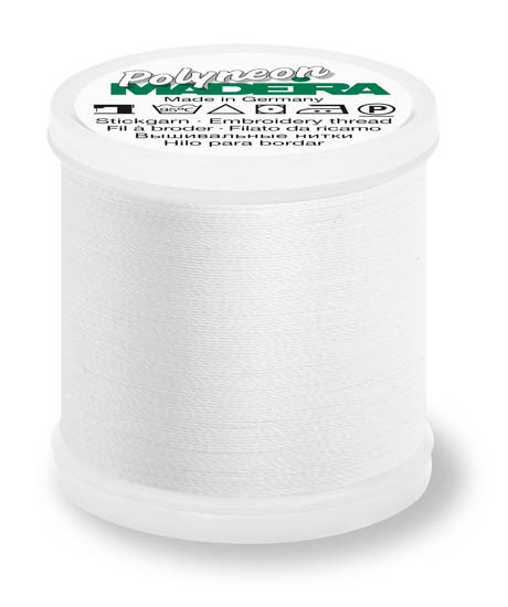 1801 Bright White Madeira Polyneon 220 Yards Polyester embroidery thread spool