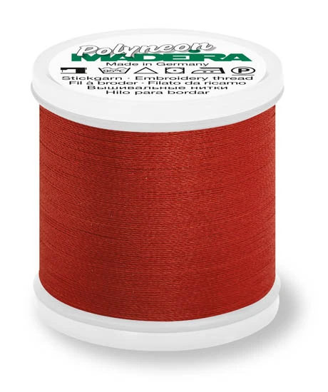 1821 Rust Madeira Polyneon 220 Yards Polyester embroidery thread spool